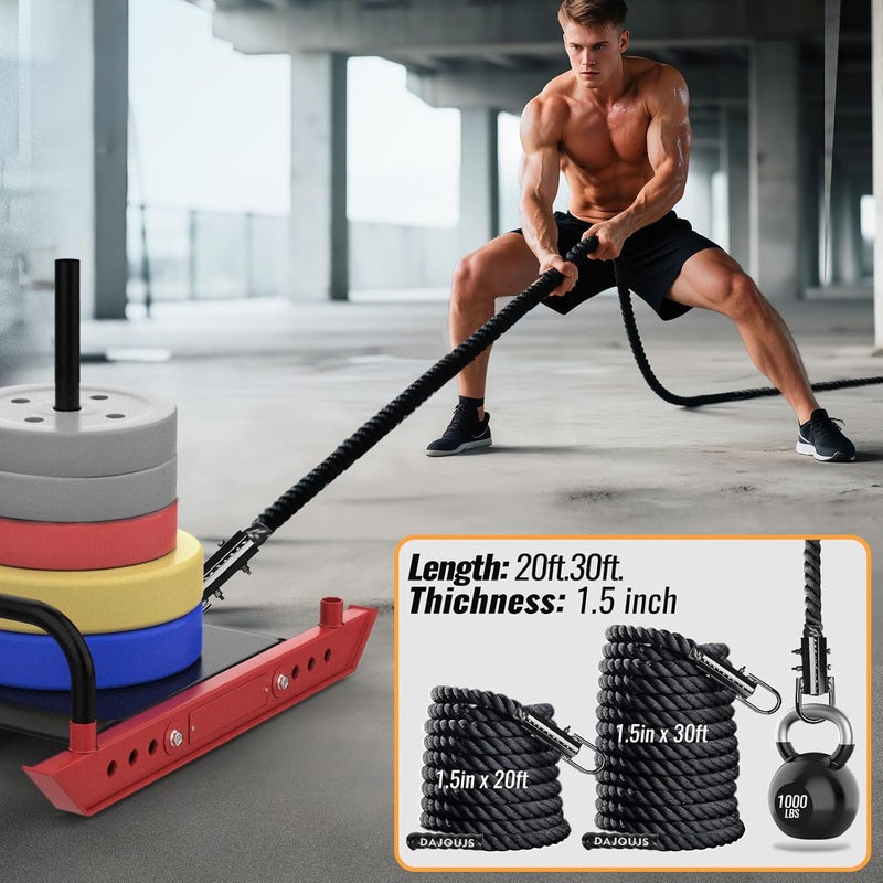 Keepark Store Weight Workout Sled Pulling Rope - 1.5 Inch Dia.15FT 20FT 30FT 40FT Length Heavy Duty Workout Rope for Weight Sled, Tire Drag, Football Training, Fitness Resistance Exercise Equipment for Men & Women - Image 3